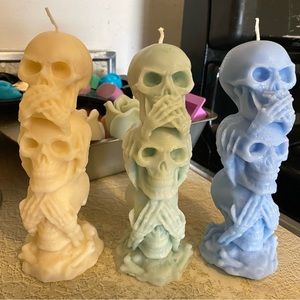 See no evil, speak no evil, hear no evil candle